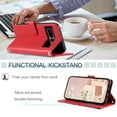 thumbnail image 6 of for Google Pixel 7 Pro Wallet Case, Premium PU Leather Magnetic Flip Folio Case with Wrist Strap Credit Card Holder for Women Men Crossbody Strap Case Cover for Google Pixel 7 Pro, Red, 6 of 9