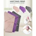 thumbnail image 4 of Textila Toallas Envolventes Para El Cabello 100% Algodón Para Mujer (Paquete De 3 Rosa Ciruela Y Gris) - Toallas Turbantes Suaves Y Absorbentes Para Cabello Largo Y Rizado Propenso Al Encrespamiento, 4 of 5