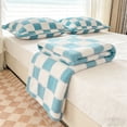 thumbnail image 2 of ROSEKIND Colorful Checkered Flannel Blanket, Super Soft Aesthetic Checkerboard Throw, Thick Fuzzy Fleece Nap Blanket for Single Bed, Gifts for Men, Women and Pets, 50"x60", Light Blue, 2 of 8