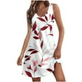 thumbnail image 1 of Vestido de Verano para Mujeres, Vestido Casual de Cuello en V sin Mangas de Impresión de Bolsillo de Moda Hecho de Poliéster Ligero para Primavera Verano, Vestido de Verano Casual, 1 of 9