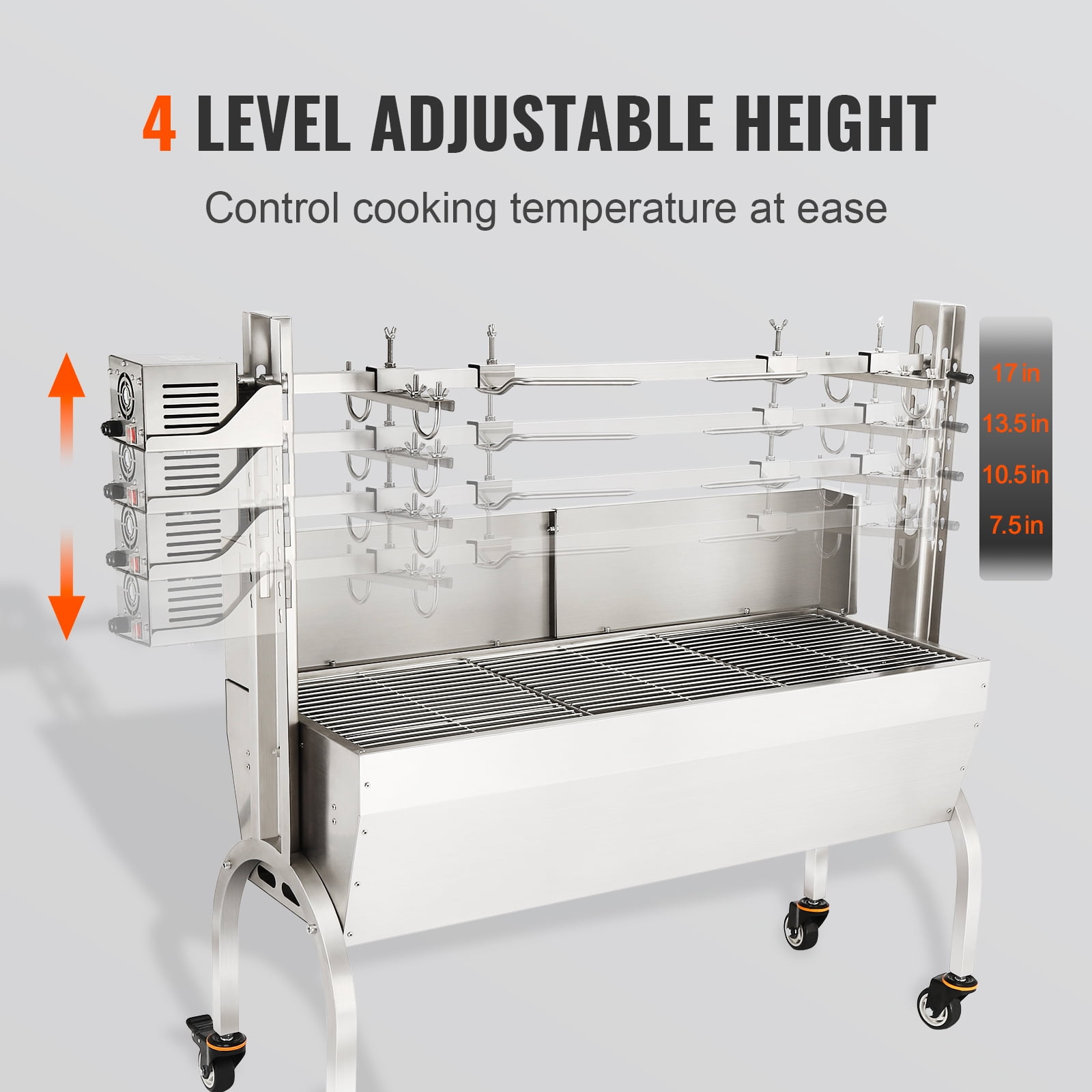 Skyshalo 50w 132lbs BBQ Grill With baffle Pig Lamb Chicken Roaster