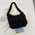thumbnail image 4 of Bolso de hombro con estampado de fresas para mujer con correa fruncida bolso informal de viaje para mujer, 4 of 9