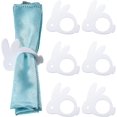 thumbnail image 1 of 6 Pieces Easter Napkin Rings Bunny Napkin Rings Crafts Creative White Rabbit Napkin Rings Set for Easter Ornaments, Table Decor, Spring Daily, Dinner Party, Wedding, Picnic, Banquet, 1 of 7