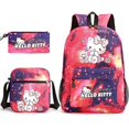 thumbnail image 1 of Hello Kitty-mochila de viaje para niños y niñas, bolso de hombro para bolígrafos, Kawaii, 3 piezas, 1 of 1