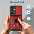 thumbnail image 3 of Rugged Shockproof Ring Holder Red Case Sliding Camera Cover for Samsung Galaxy S26, 3 of 5