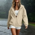 thumbnail image 5 of Juesizh Womens Rain Jacket Zip up Waterproof Coat Comfy Casual Zip up Jackets with Pockets, S-2XL, 5 of 9