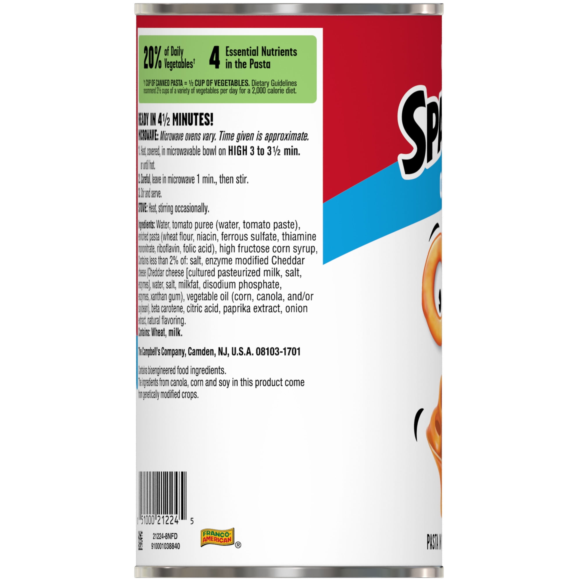 (12 pack) SpaghettiOs Original Canned Pasta, 22.4 oz Can