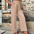 thumbnail image 3 of SNKSDGM Black Dress Pants Women Petite Pull on Elastic High Waisted Loose Pants Woman Relaxed Fit Baggy Clothes Black Demin Pants High Waist Zipper Slim Drawstring Waist with Pockets Loose Plus Size, 3 of 8
