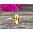 thumbnail image 3 of 6mm Princess Cut Champagne Diamond Moissanite Engagement Ring On 10k Rose Gold Wedding Ring Anniversary Ring Carat Weight 1.75 Unique Look Specialized for Brides, 3 of 6