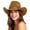 Khaki, variant on QWERTY Western Cowboy Hat with Finish Couples Style Fedora Hat for Men Women