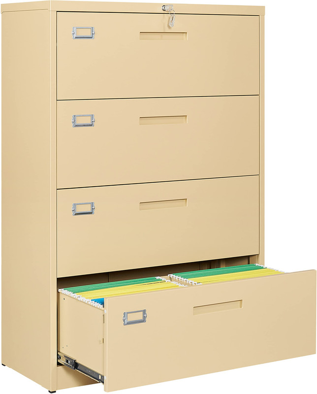 STANI 4 Drawer Lateral File with Lock, Metal Steel Filling