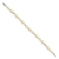 thumbnail image 4 of Auriga 14K White Gold 9mm White Round Pearl Bead Bracelet 7.5 inch for Women(L- 7.5inch), 4 of 6