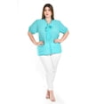 thumbnail image 4 of Blusa con detalle de moño y pedrería Roman Fashion /Tallas Extras, 8050 (Menta) azul 40, 4 of 5