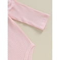 thumbnail image 6 of Newborn Baby Girl Clothes Infant Rib Frill Long Sleeve Romper Flared Pants Headband Set 3pcs Fall Winter Outfits, 6 of 8