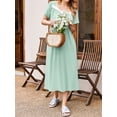 thumbnail image 3 of Avidlove Long Nightgowns for Women Henley Floral Ladies Gowns Short Sleeve Btton Neck Nightdress House Dress Sleepwear with Pockets, 3 of 7