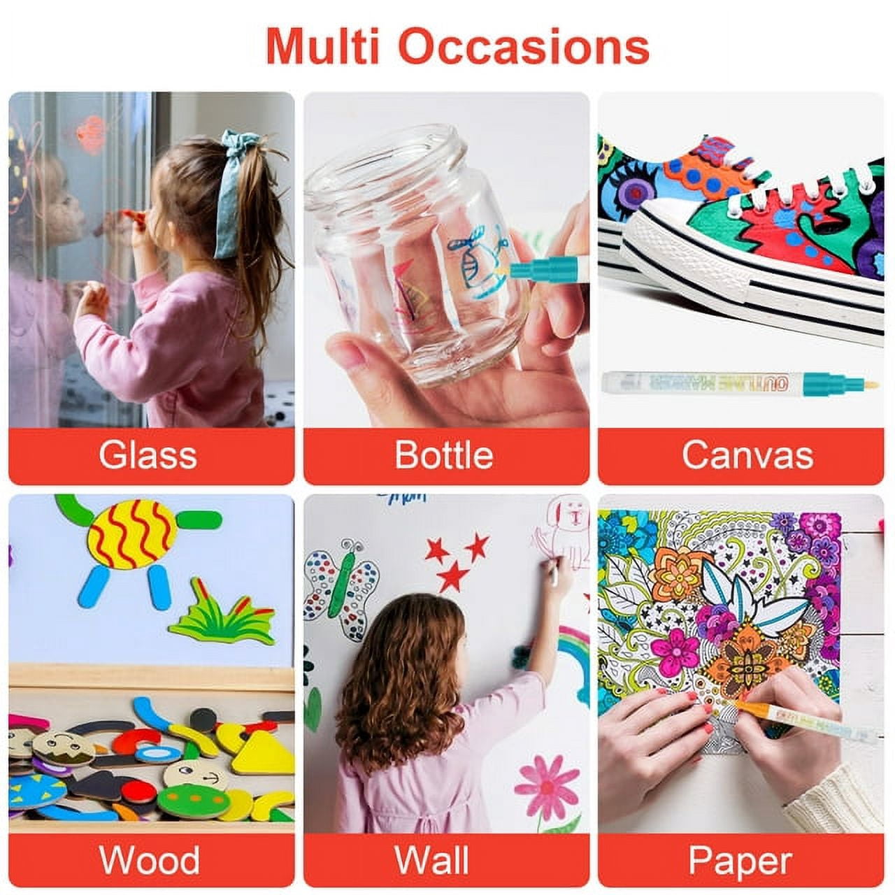 Acrylic Paint Pens for Rock Painting, Set of 20 Paint Markers for Craft Supplies, DIY Project, Doodling Writing