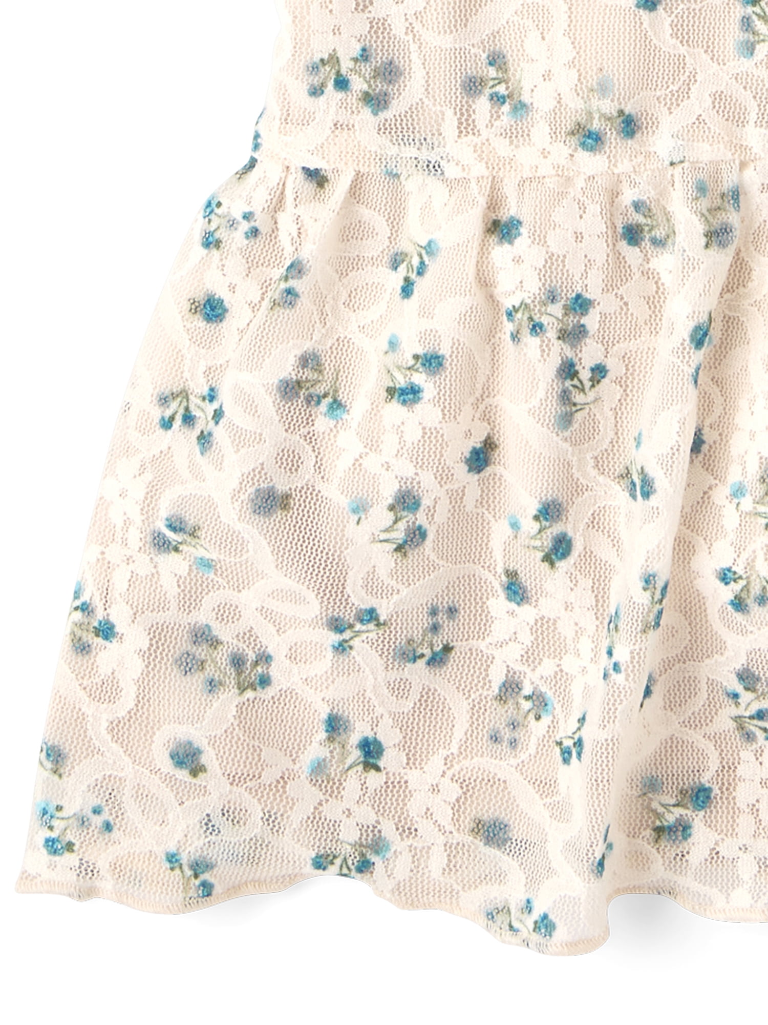 The Children's Place Girls Short Puff Sleeve Floral Lace Hanky Hem Top, Sizes XS-XXL