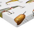 thumbnail image 2 of Fishing Fitted Sheet, Fishing Tackle Bait for Spearing Trapping Catching Aquatic Animals Molluscs Design, Decorative Soft Bedding All-round Elastic Pocket, King Size, Multicolor, by Ambesonne, 2 of 3