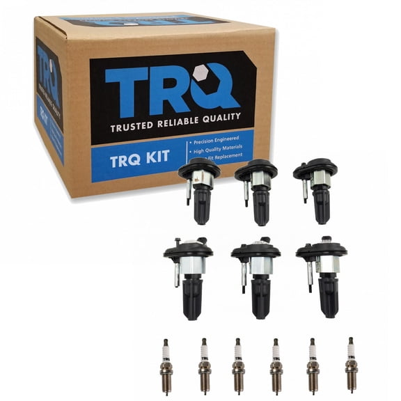 TRQ Ignition Coil & Iridium Spark Plug Kit Set for Buick Chevy GMC Olds Isuzu ICA71766 Fits select: 2002-2005 CHEVROLET TRAILBLAZER, 2002-2005 GMC ENVOY