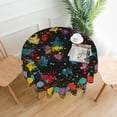 thumbnail image 5 of Black Party Tablecloths 60 Inch Round Table Cover with Colorful Paint Splatter for Family Dinners Patio Indoor Outside Events, 5 of 5