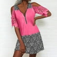 thumbnail image 2 of EQWLJWE Robes d'Été pour Femmes 2023 Robe Décontractée Aguichant Mode Été Col en V Manches Courtes Ample Imprimée, 2 of 5