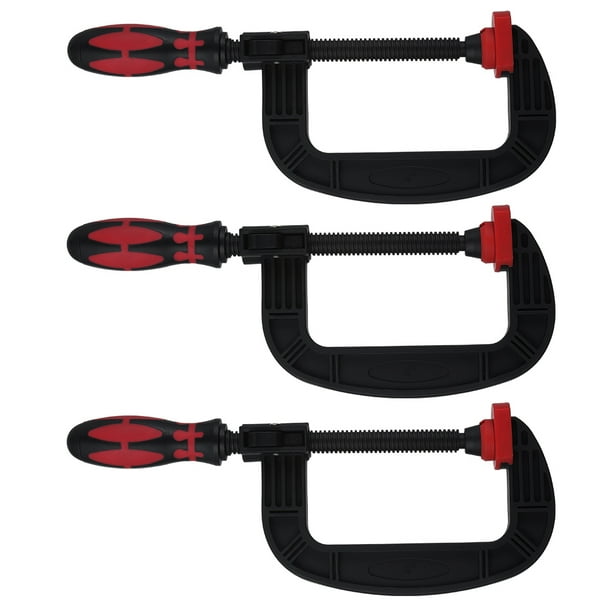 3Piece Heavy Duty C Clamp Set, 7.6inch One Handed Clamp Quick Release