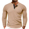 thumbnail image 3 of Zedker Mens Henley Shirts Long Sleeve Casual Button T-Shirt Classic Basic Cotton Lightweight Stylish Pullover Tees, 3 of 9