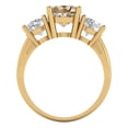 thumbnail image 4 of 3.25ct Round Cut Yellow Moissanite 18k Yellow Gold Engraving Statement Bridal Wedding Three-Stone Designer Ring Size 5.5, 4 of 5