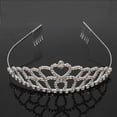 thumbnail image 1 of Corona de princesa opcional de oro y plata, banquete de boda, gran corona de diamantes de imitación, accesorios de boda, 1 of 5