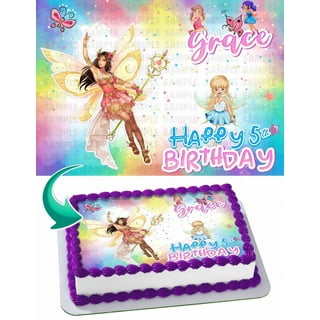 Ostrifin Little Fairy Happy Birthday Cake Toppers Gold Acrylic