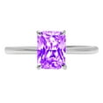 thumbnail image 5 of 1.75 ct Radiant Cut Natural Amethyst Solitaire 18K White Gold Womens Engagement Ring, 5 of 6