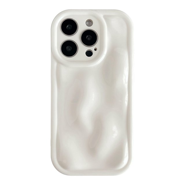 Funda Caseative para iPhone 15 Pro Blanca con Efecto Ondas de Agua de Silicona