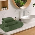 thumbnail image 2 of BELIZZI HOME Ultra Soft 3 Pack Cotton Towel Sets - 1 Pc Bath Towel 28x55 inch, 1 Pc Hand Towel 16x24 inch & 1 Pc Wash Coth 12x12 inch. For Everyday Use, Compact & Light Weight - Olive Green, 2 of 6