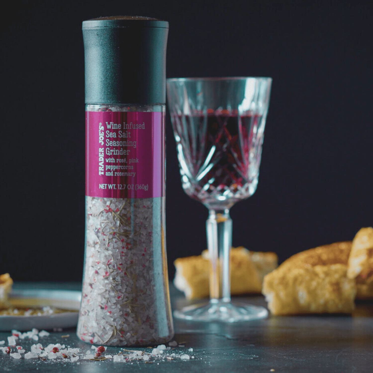 Trader Joe's Wine Infused Sea Salt Seasoning Grinder 12.7oz 360g- Pack of 1