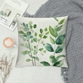 thumbnail image 2 of COMIO  Eucalyptus Leaves Pillow Covers Summer Spring Watercolor Sage Green Leaf Decorative Pillowcases Soft Outdoor for Sofa Couch Car Bedroom Home Decor, 2 of 5