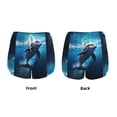 thumbnail image 6 of Goofa Ice Blue Ocean Cute Dolphin Printed Women 2 in 1 Running Shorts,Quick Dry Athletic Workout Shorts,High Waisted Athletic Shorts with Liner Pockets-X-Large, 6 of 9