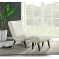 thumbnail image 2 of Hawkins Lounger with Ottoman in White Faux Leather, 2 of 8