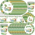 thumbnail image 4 of Suministros de decoración para fiesta de cumpleaños de dinosaurios, bolsas de regalo verdes de safari en la jungla, servilletas de papel, vasos, platos, globos de dinosaurios, baby shower para niños, 4 of 5
