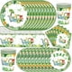 thumbnail image 4 of Suministros de decoración para fiesta de cumpleaños de dinosaurios, bolsas de regalo verdes de safari en la jungla, servilletas de papel, vasos, platos, globos de dinosaurios, baby shower para niños, 4 of 5