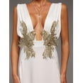 thumbnail image 5 of Vestido de fiesta BELLA BARNETT Deslumbrante lentejuelas doradas Deep V High Sl, 5 of 5