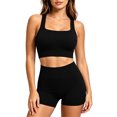 thumbnail image 6 of Miqool Workout Sets for Women 2 Piece Sports Bra Crop Top High Waist Booty Shorts Seamless Yoga Athletic Gym Outfits Lounge Activewear, 6 of 7