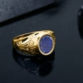 thumbnail image 4 of Gem Stone King 4.00 Ct Oval Blue Lapis 18K Yellow Gold Plated Silver Dad Father's Day Gift Men'sRing, 4 of 5