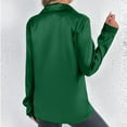 thumbnail image 4 of tarylea Womens Fall Tops Satin Long Sleeve Turn down Collar Shirts Adjustable Cuff Loose Lightweight Blouse Business Casual Tops, 4 of 7