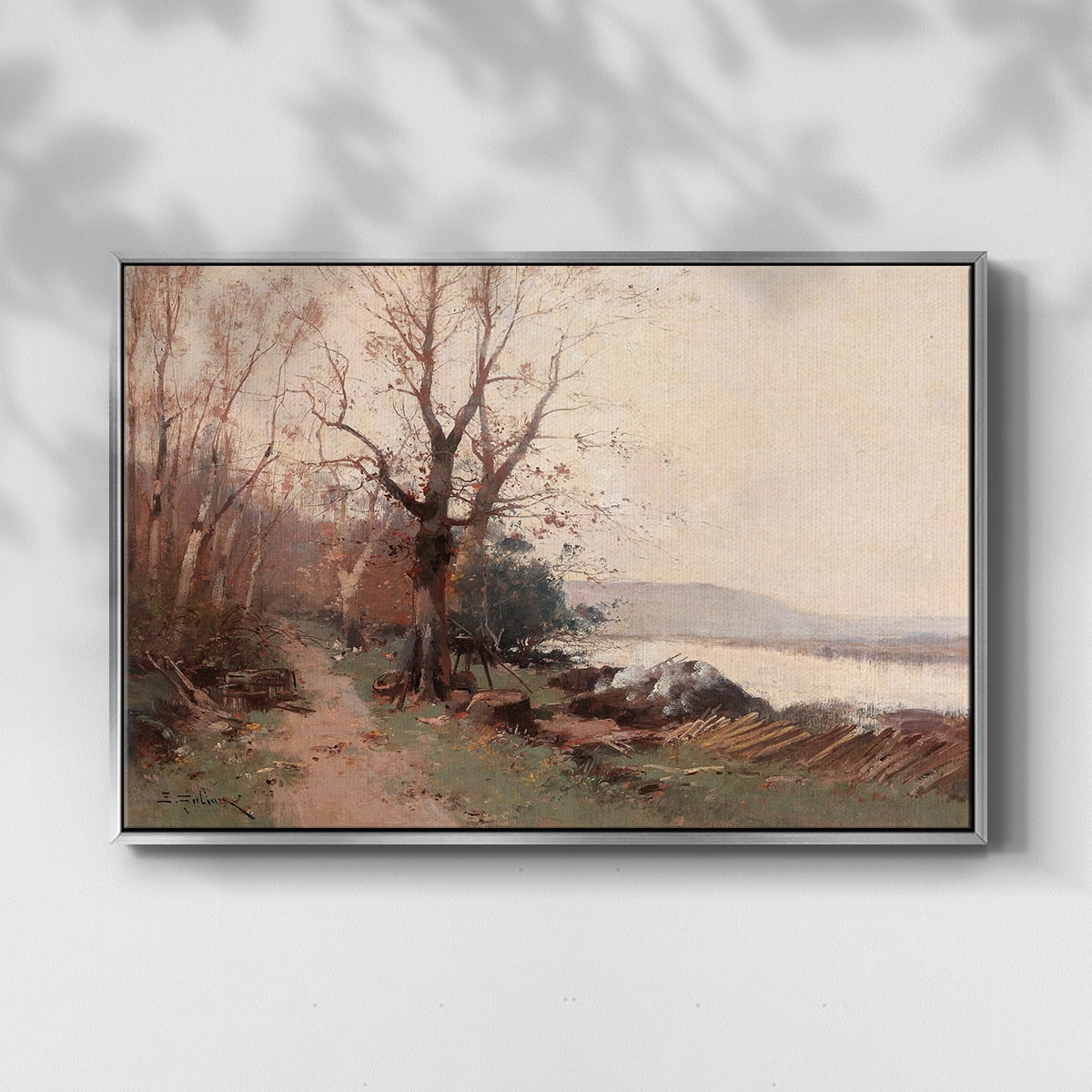 Vintage Landscape-CCCLVIII By Wexford Home Framed in Silver Wood Gallery Wrapped Canvas 17 in. x 25 in.