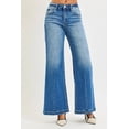 thumbnail image 2 of I AM A FASHION JUNKY RISEN Full Size Mid Rise Wide Leg Jeans with Flared Look Plus Size (MEDIUM, 3), 2 of 6