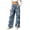 yue866-Blue, variant on Floral Jeans for Women 90s High Rise Wide Leg Casual Stretchy Denim Pants Fashion Stylish Trousers White L
