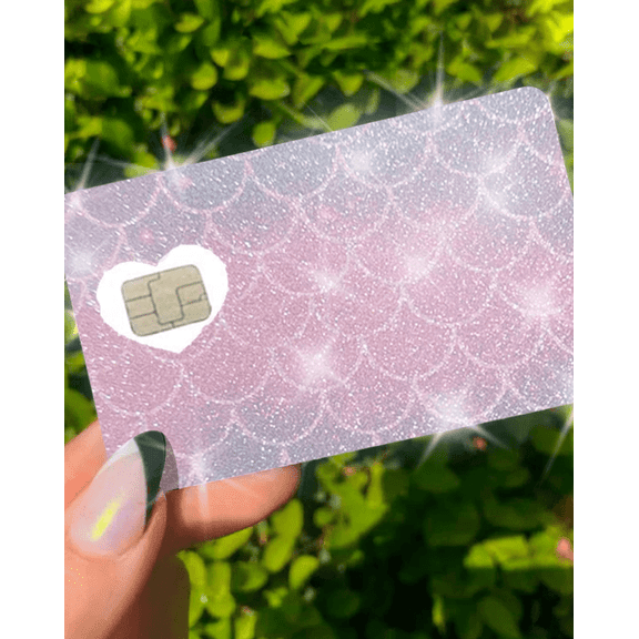 ExotixCard The Original Reflective Sticker Ultra Bling Debit - Credit Card Skin Shiny Removable Cover Especially Bright Back Information, No Bubble, Waterproof Card Cover Pink Hot