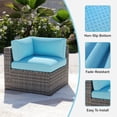thumbnail image 5 of Clouddwell 14-Piece Outdoor Cushion Covers Replacement for 6-Seat Wicker Sectional-Waterproof, Non-Slip Bottom (Sky Blue), 5 of 8