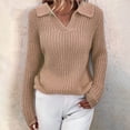 thumbnail image 2 of Women's Knitted Sweater, Fashion Slim Women's Lapel Sweater Comfortable For Home Office, 2 of 5