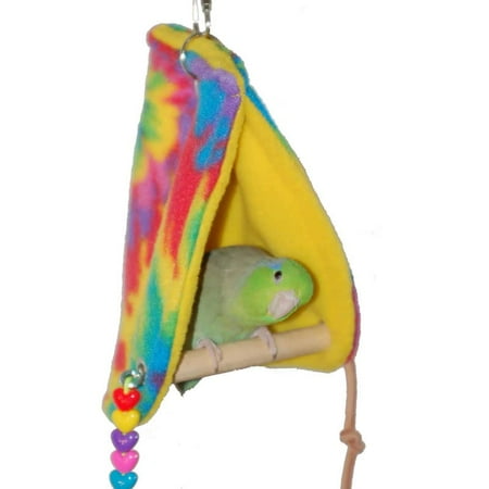 Super Bird Creations SB473 Peekaboo Perch Tent for Small Birds, Bird Bed & Parrot Perch, Ideal Bird Cage Accessories for Parakeets, Finch, Canary Cockatiels, Comfortable Bird Perches Cage, 10”x4”x4.5”